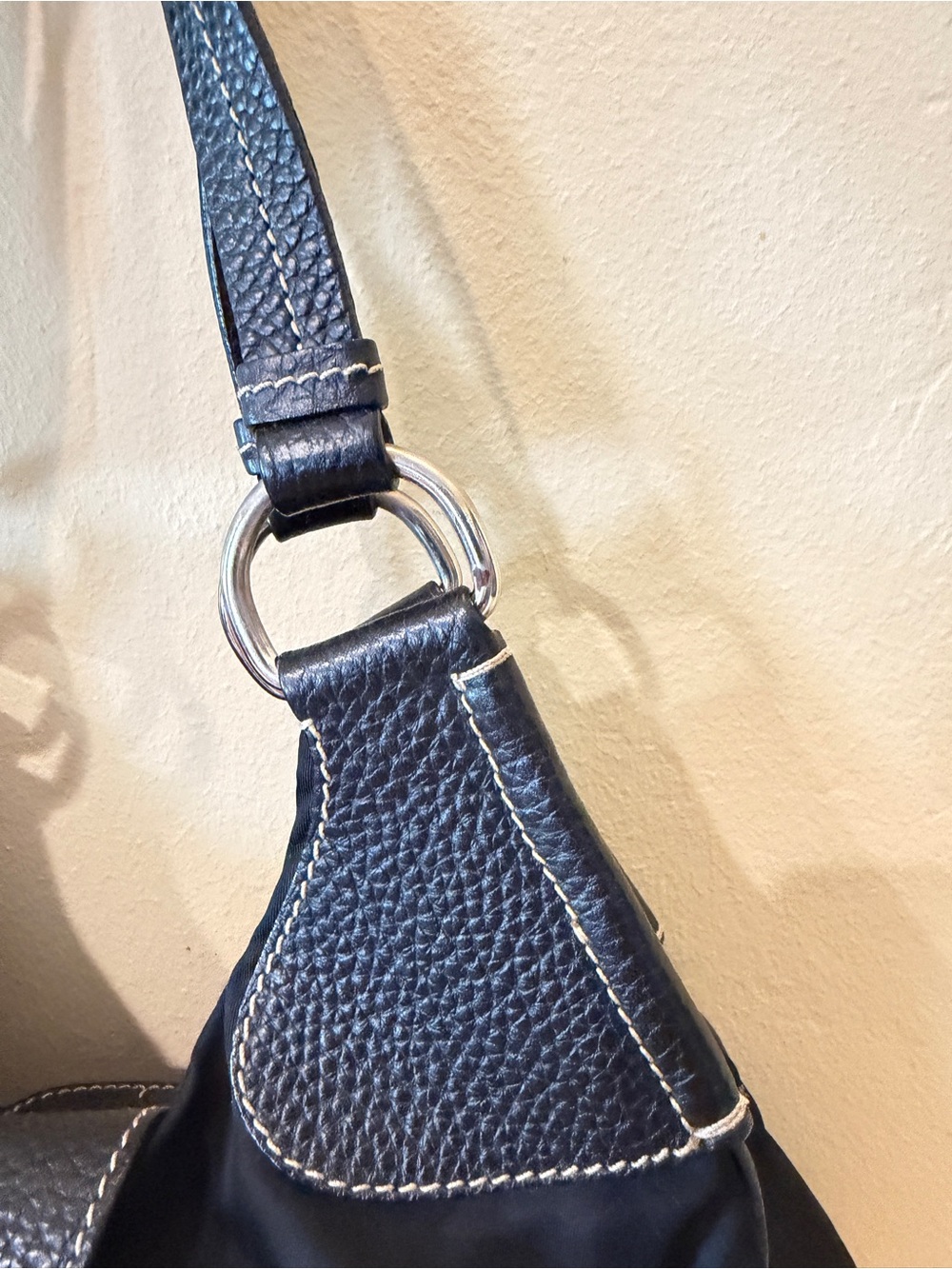 Prada Tessuto Nylon Hobo bag leather trim buckle - Picture 6 of 9